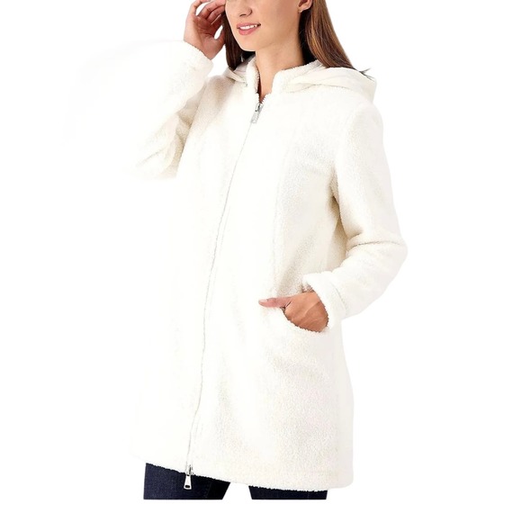dennis basso Jackets & Blazers - Dennis Basso Teddy Fleece Coat with Detachable Hood NWOT SIZE 2XL
